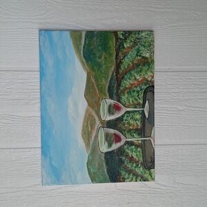 11x14 original wine vineyard acrylic painting